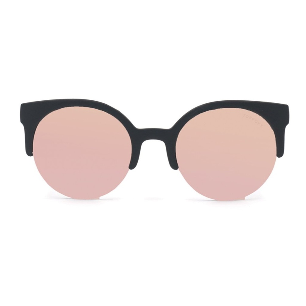 3 Rose Gold Retro Round Sunglasses | TOPFOXX